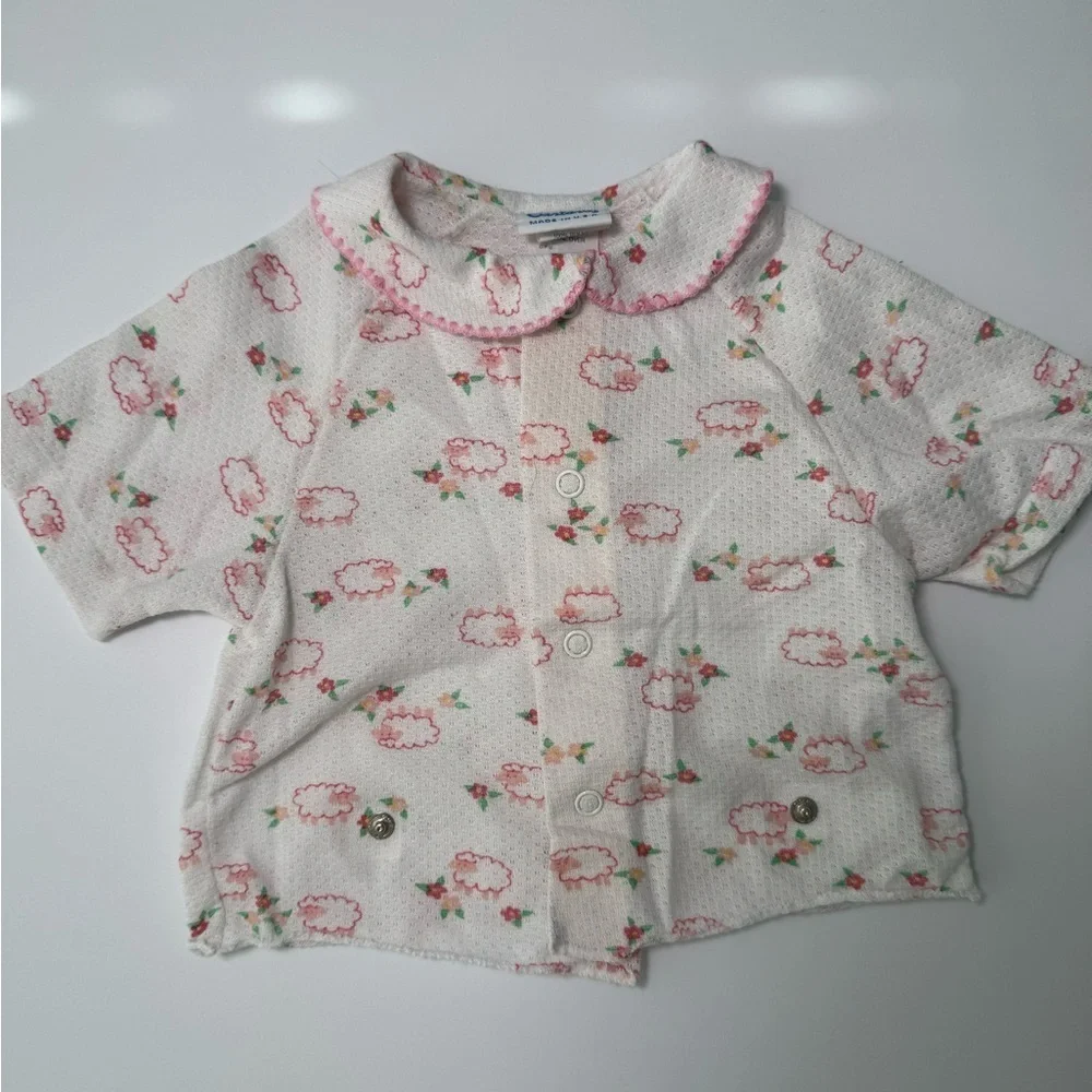 Carters Vintage Girls Snap Pajama Set Size 3